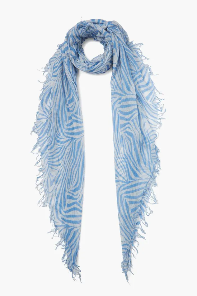 Cashmere And Silk Scarf Baby Blue Zebra Women Chan Luu Scarves