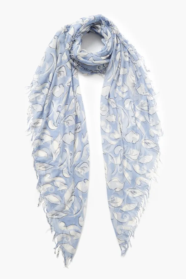 Cashmere And Silk Scarf Blue Ivy Women Chan Luu Scarves