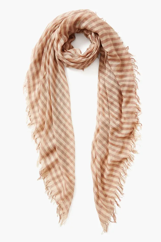 Cashmere And Silk Scarf Cognac Linea Women Chan Luu Scarves