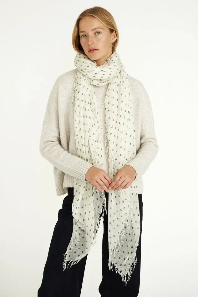 Cashmere And Silk Scarf Kombu Dot Women Chan Luu Scarves