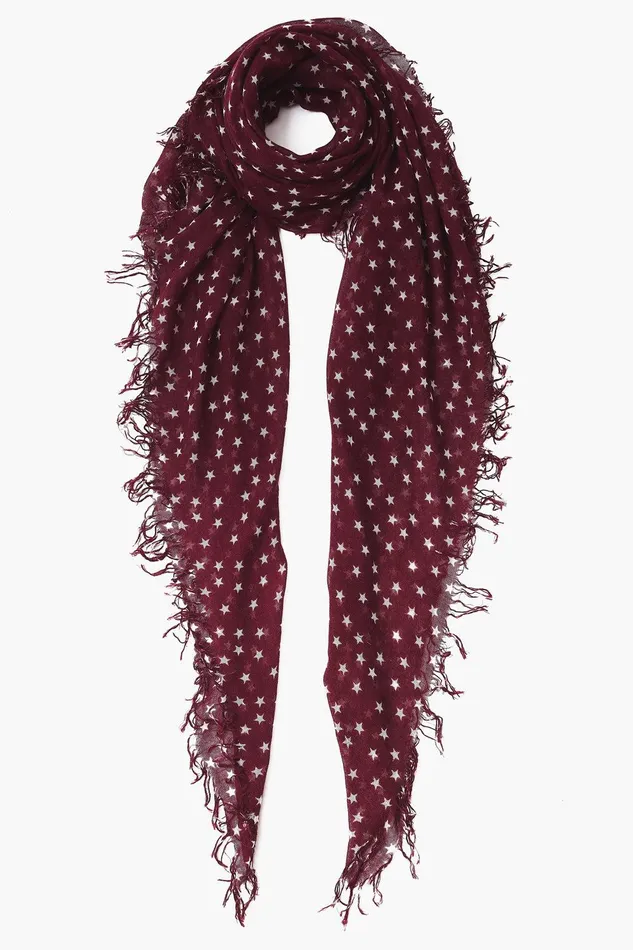 Cashmere And Silk Scarf Tawny Port Star Women Chan Luu Scarves