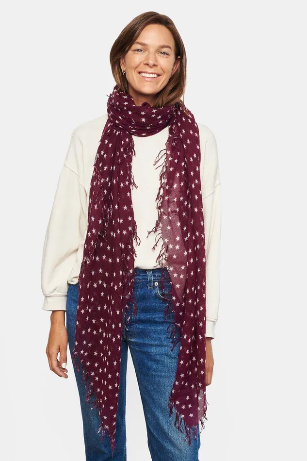 Cashmere And Silk Scarf Tawny Port Star Women Chan Luu Scarves