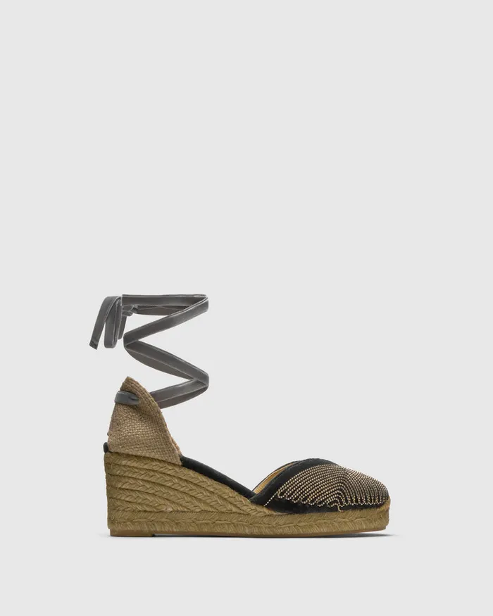 Castaer Chiara Beads T6243 Plomo Women Wedges