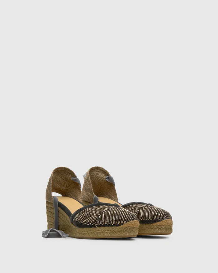 Castaer Chiara Beads T6243 Plomo Women Wedges