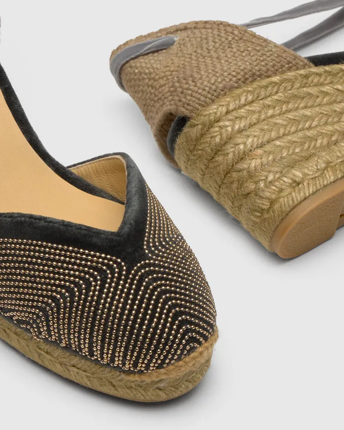 Castaer Chiara Beads T6243 Plomo Women Wedges