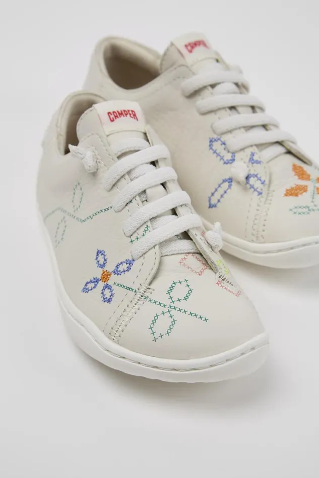Casual Shoes Kids Camper Twins White Leather Kids039 Shoes For Children
