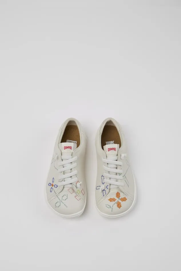 Casual Shoes Kids Camper Twins White Leather Kids039 Shoes For Children