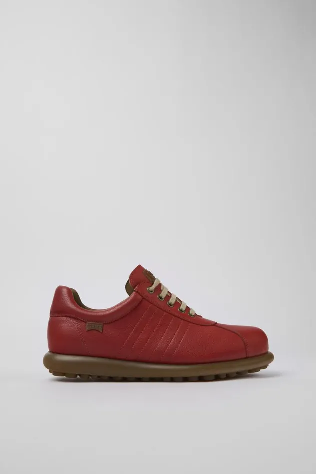 Casual Shoes Men Camper Pelotas Red Leather Oxford Sneaker