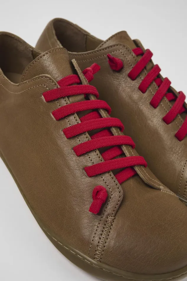 Casual Shoes Men Camper Peu Beige Leather Shoes