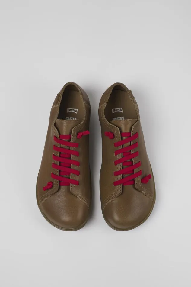 Casual Shoes Men Camper Peu Beige Leather Shoes