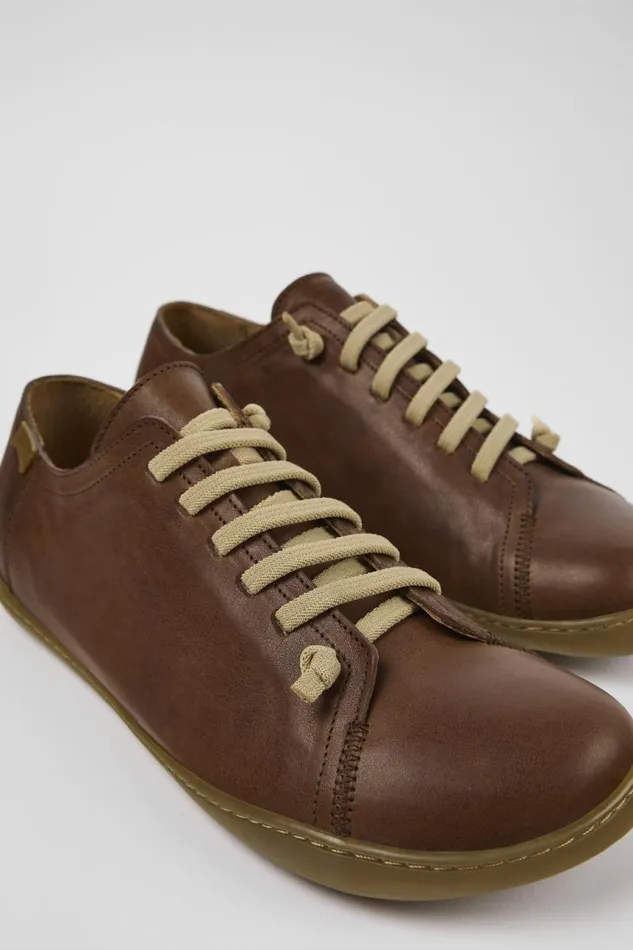 Casual Shoes Men Camper Peu Brown Leather Shoe