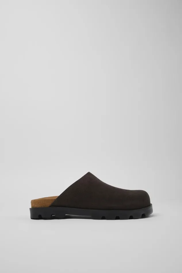 Casual Shoes Women Camper Brutus Sandal Gray Nubuck Clog