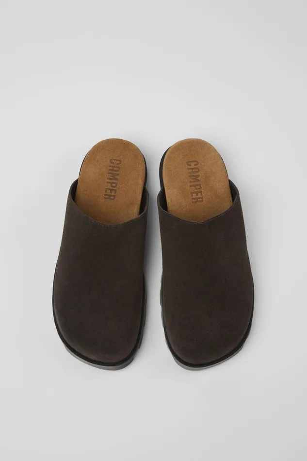 Casual Shoes Women Camper Brutus Sandal Gray Nubuck Clog