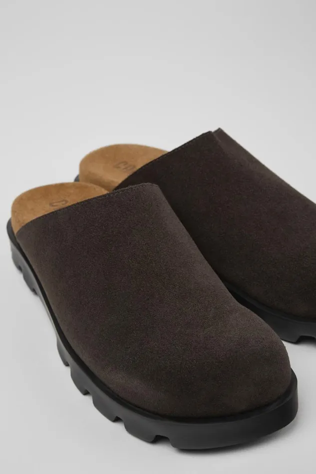 Casual Shoes Women Camper Brutus Sandal Gray Nubuck Clog