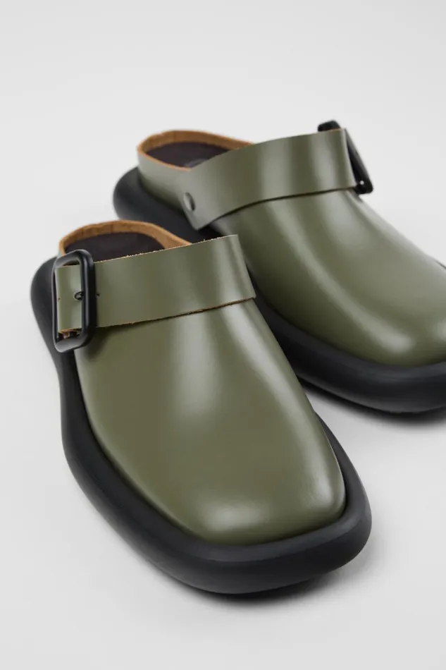 Casual Shoes Women Camper Onda Green Leather Sandals