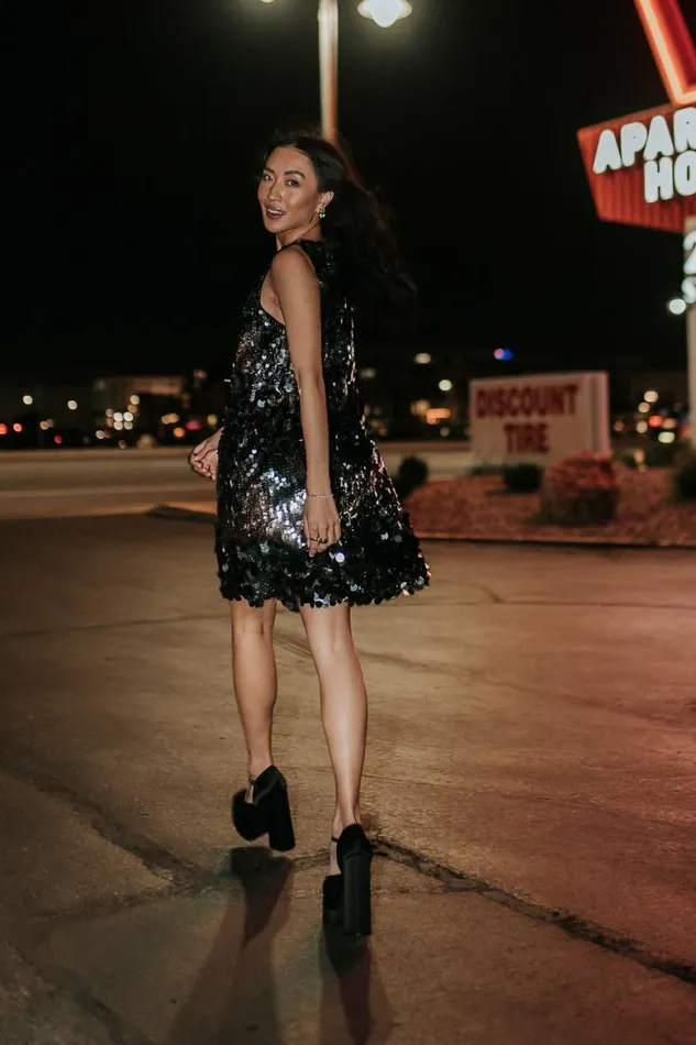 Ciri Sequin Mini Dress Black Women Bohme Dresses