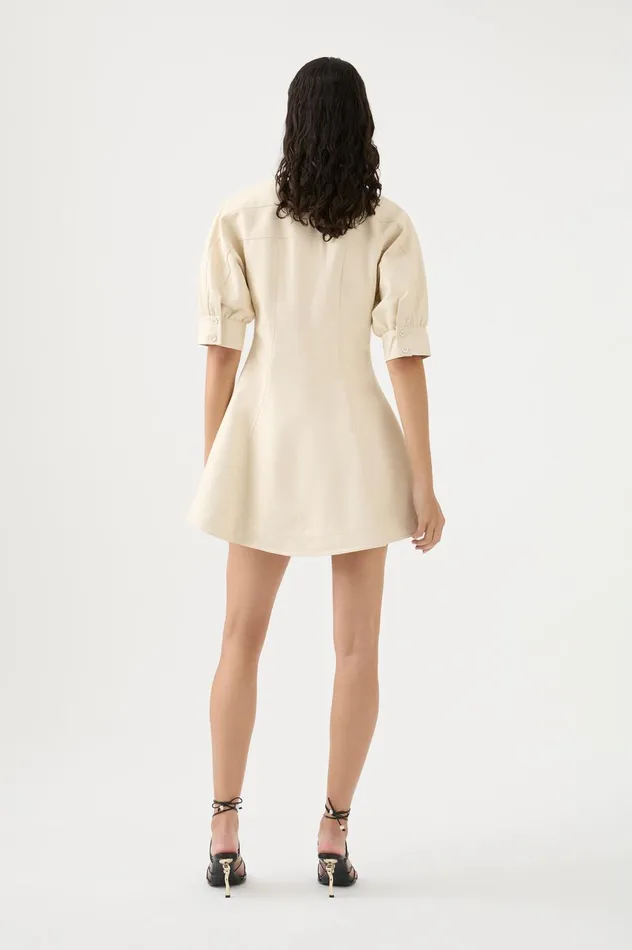 Claire Pearl Mini Dress Sandstone Beige Women Aje Mini Dresses