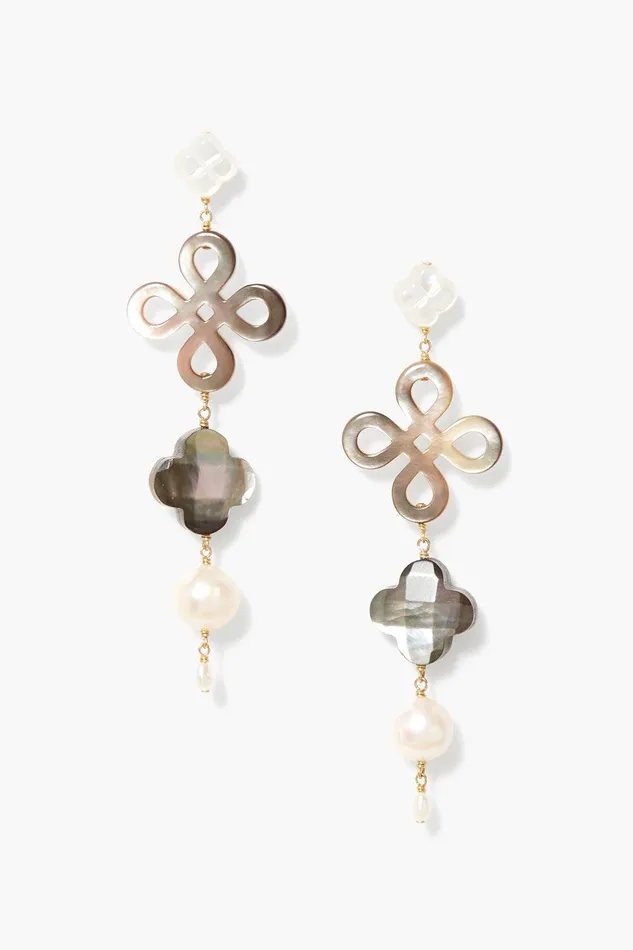 Clover Tiered Earrings MOP Mix Women Chan Luu Earrings