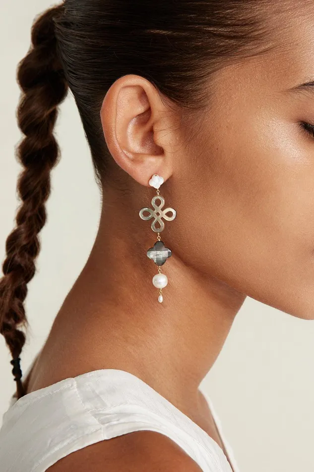 Clover Tiered Earrings MOP Mix Women Chan Luu Earrings