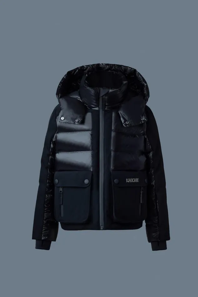 Coats and Jackets Kids Mackage ANDRET Mixedmedia Down Ski Jacket For Toddlers 26 Years Black