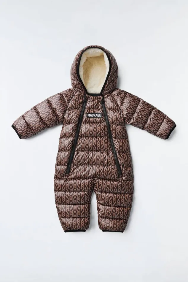 Coats and Jackets Kids Mackage BAMBI Recycled E3Lite Down Snowsuit For Babies 324 Months Cream