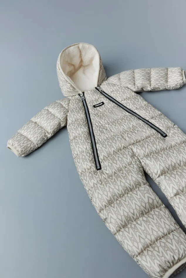 Coats and Jackets Kids Mackage BAMBI Recycled E3Lite Down Snowsuit For Babies 324 Months Cream