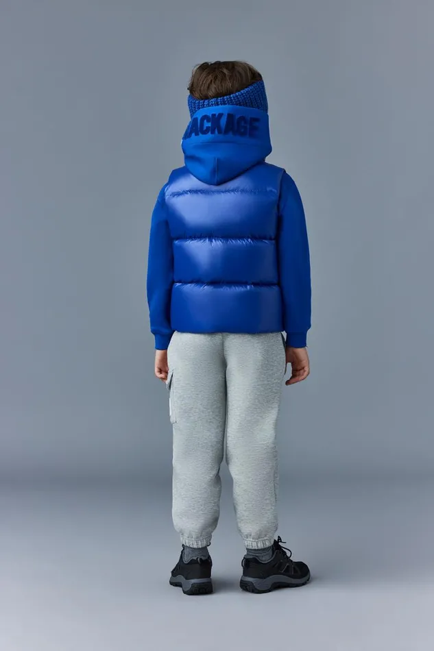 Coats and Jackets Kids Mackage CHARLEE Lustrous Light Down Puffer Vest For Kids 814 Years Flame