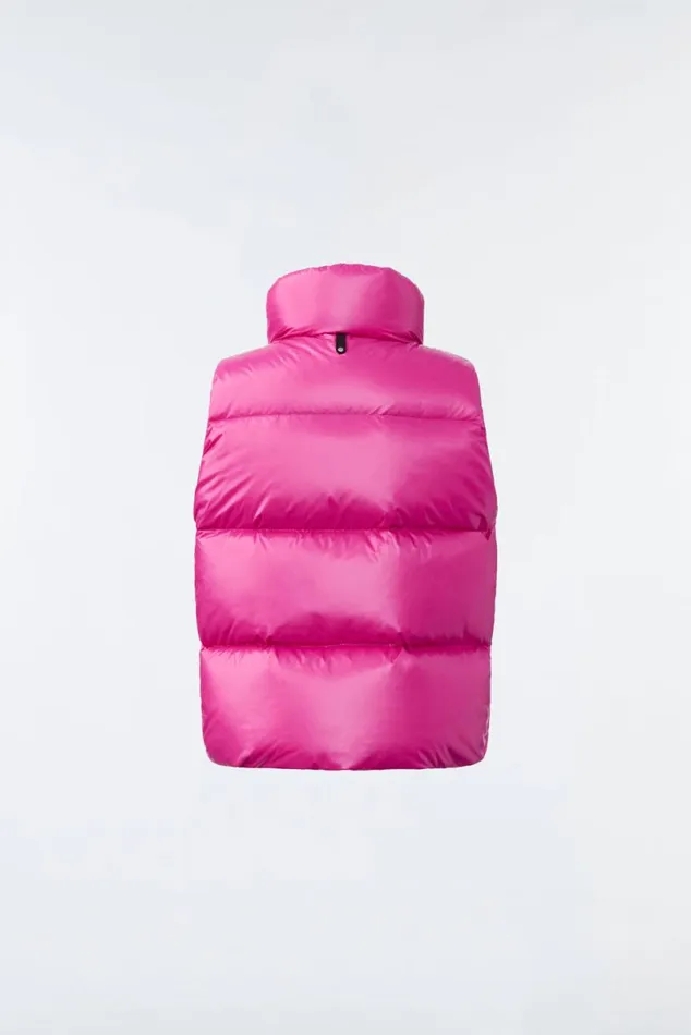 Coats and Jackets Kids Mackage CHARLEE Lustrous Light Down Puffer Vest For Kids 814 Years Flame