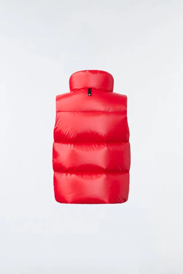Coats and Jackets Kids Mackage CHARLEE Lustrous Light Down Puffer Vest For Kids 814 Years Flame