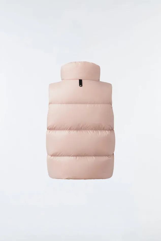 Coats and Jackets Kids Mackage CHARLEE Lustrous Light Down Puffer Vest For Kids 814 Years Flame