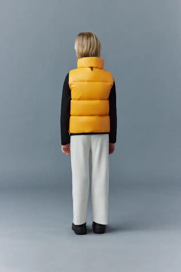 Coats and Jackets Kids Mackage CHARLEE Lustrous Light Down Puffer Vest For Kids 814 Years Flame