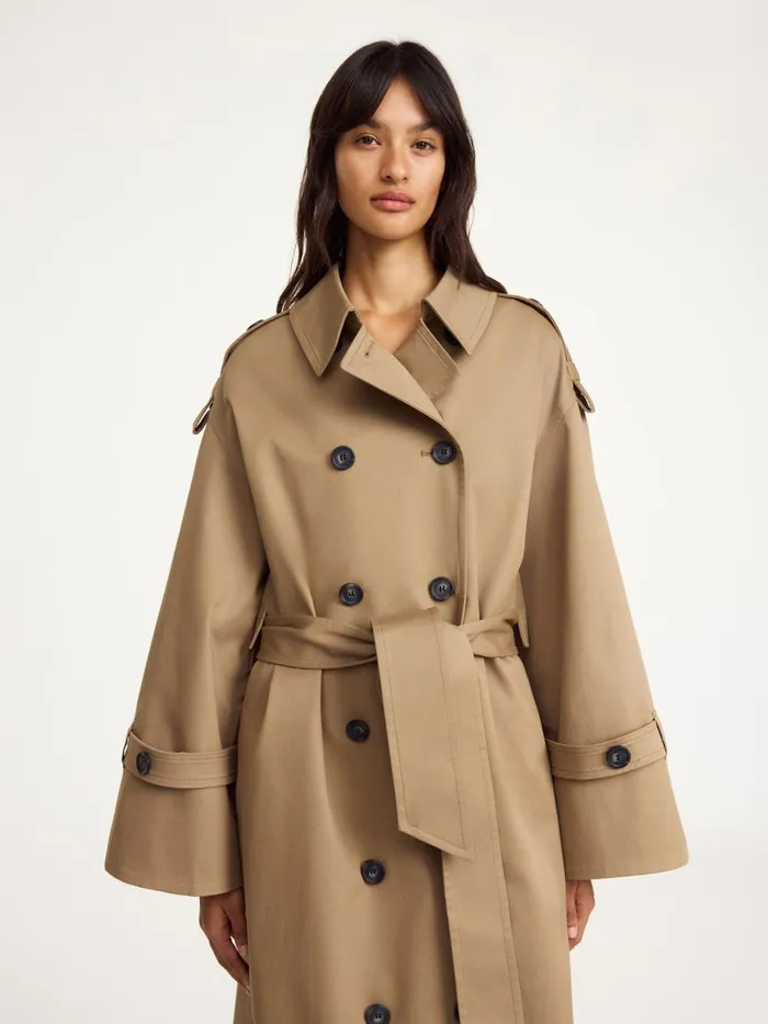 Coats and Jackets Women By Malene Birger Alaya Trench Coat Fosil