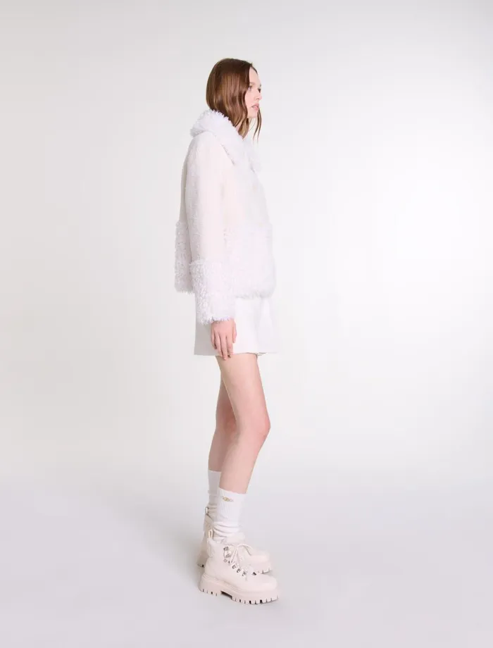 Coats Women Maje Short Fake Fur Coat Ecru