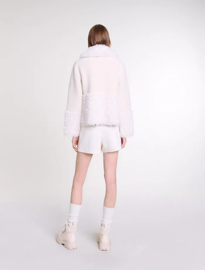 Coats Women Maje Short Fake Fur Coat Ecru