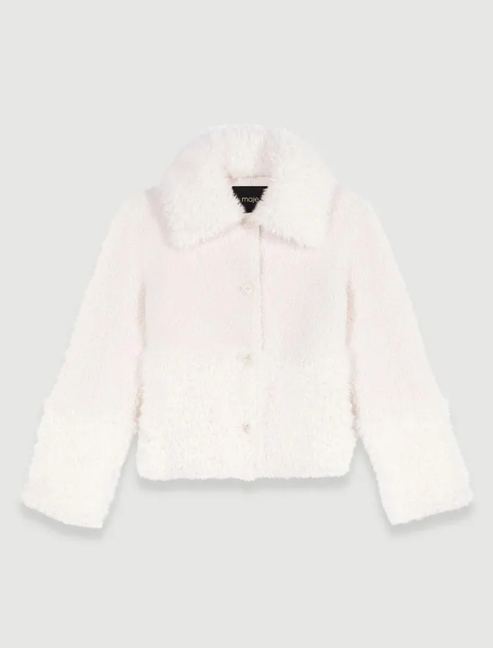Coats Women Maje Short Fake Fur Coat Ecru