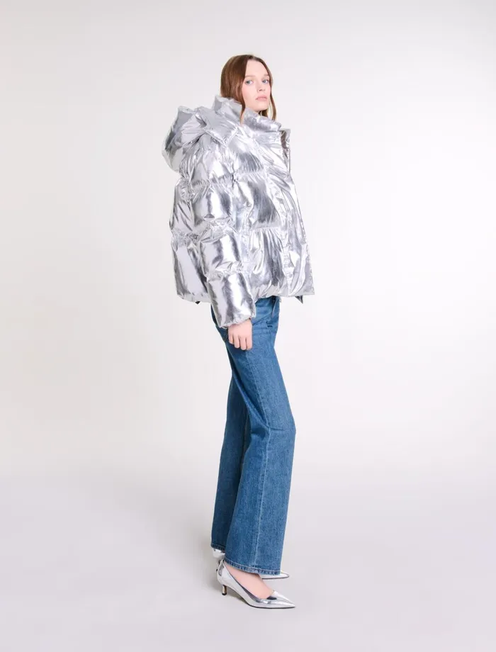 Coats Women Maje Silver Hooded Jacket Silver