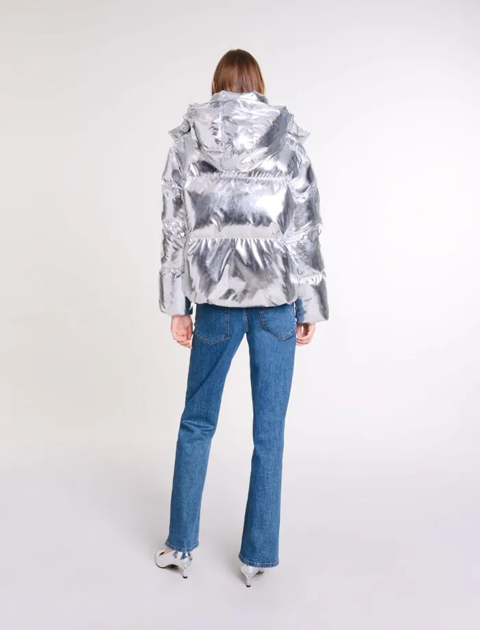 Coats Women Maje Silver Hooded Jacket Silver