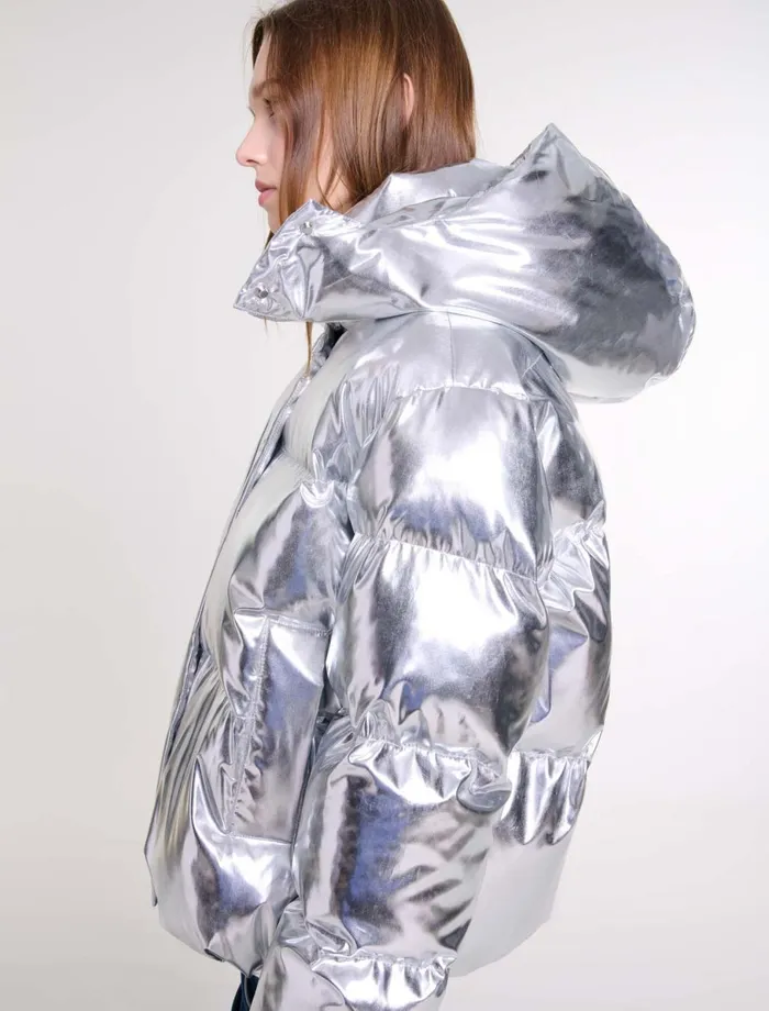 Coats Women Maje Silver Hooded Jacket Silver