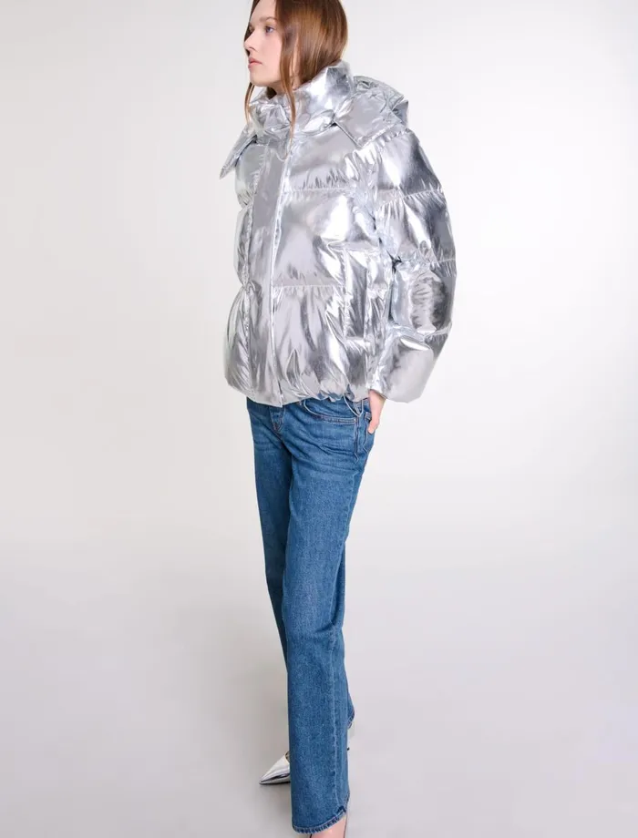 Coats Women Maje Silver Hooded Jacket Silver