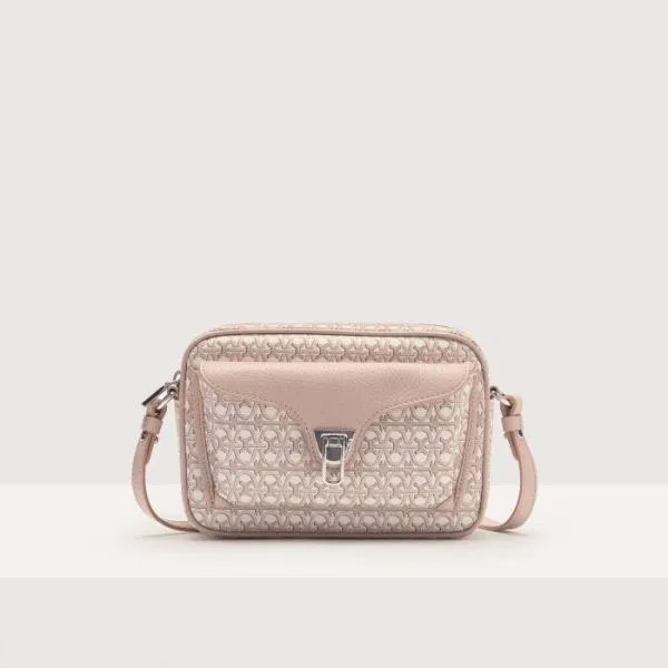Coccinelle Beat Coated Monogram Small Multi Blancorosette Women Coccinelle Crossbody Bags