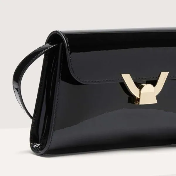 Coccinelle Dew Patent Small Noir Women Coccinelle Shoulder Bags Coccinelle Dew Patent Small Noir Women Coccinelle Shoulder Bags