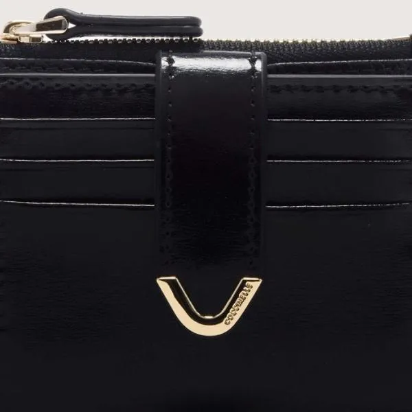 Coccinelle Dew Shiny Calf Noir Women Coccinelle Wallets and Small Leather Goods