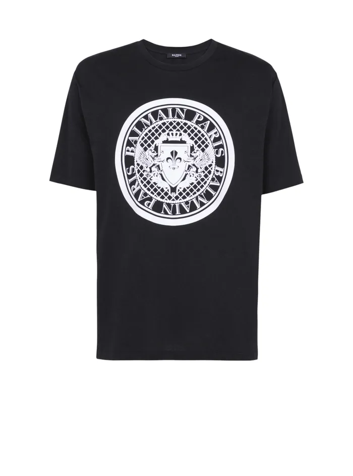 Coin Tshirt Black Men Balmain TShirts