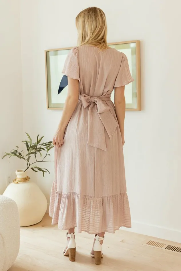 Collins Textured Midi Dress In Pink Pink Women Bohme Dresses
