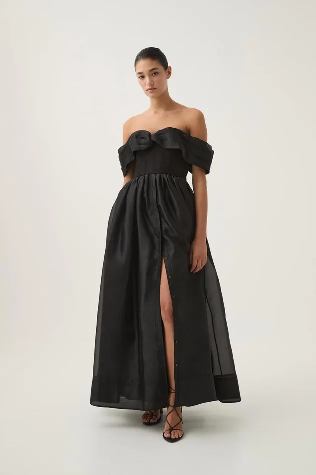 Cordelia Corseted Maxi Dress Black Women Aje Maxi Dresses