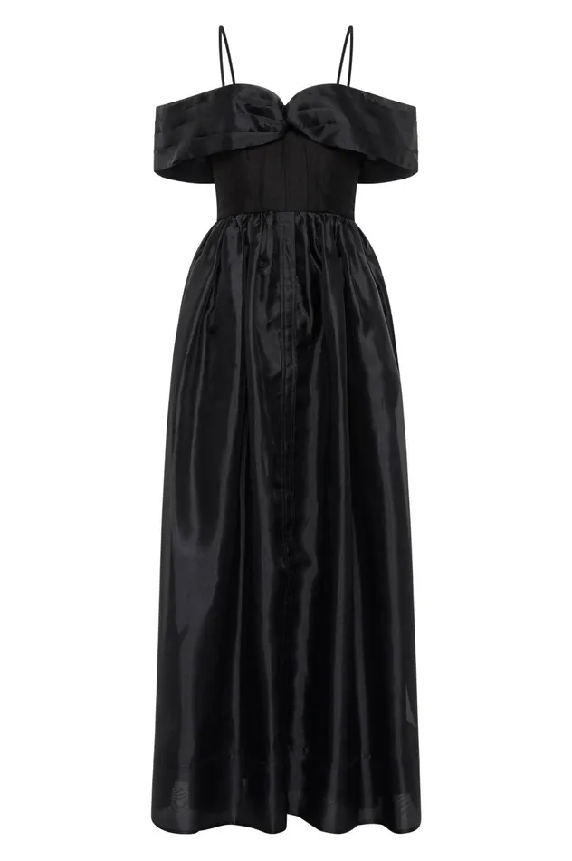 Cordelia Corseted Maxi Dress Black Women Aje Maxi Dresses