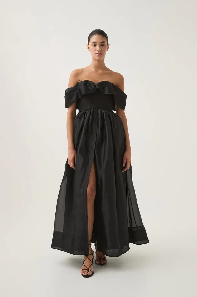 Cordelia Corseted Maxi Dress Black Women Aje Maxi Dresses