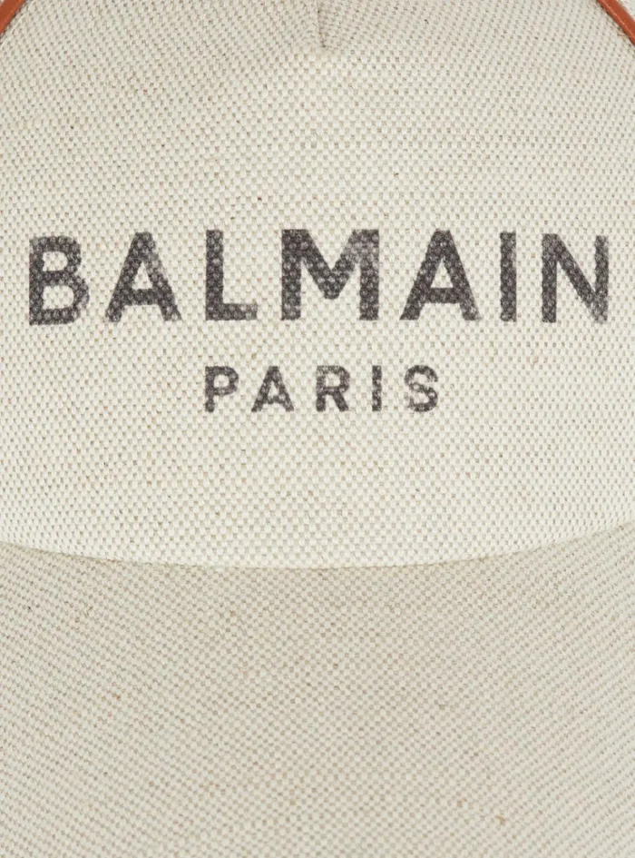 Cotton BArmy Cap With Logo White Women Balmain Hats And Caps