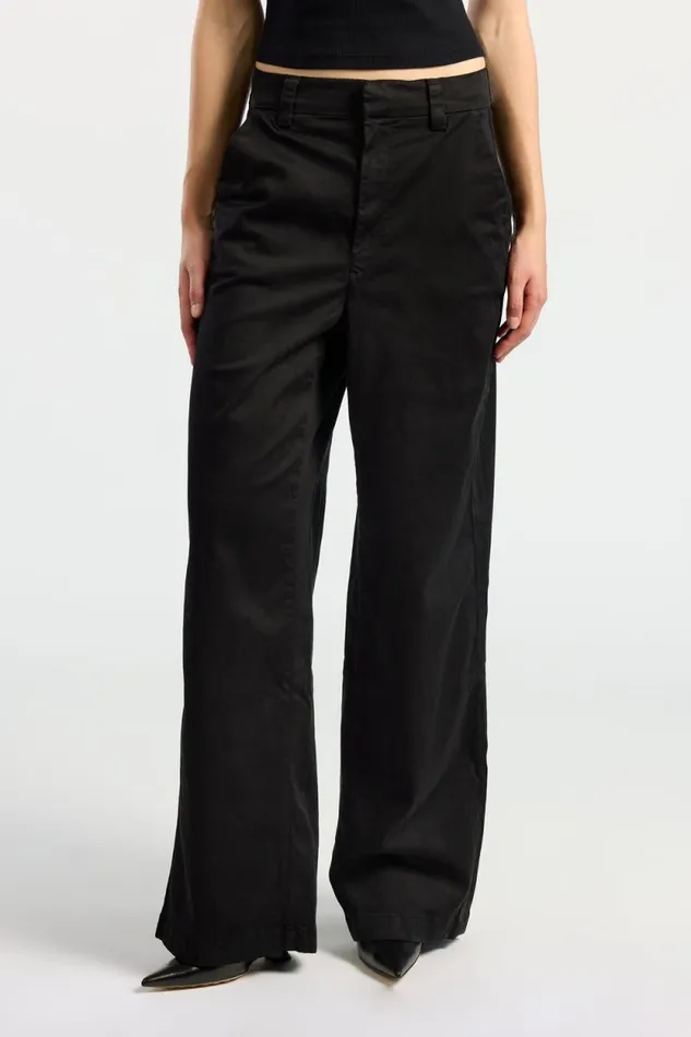 COTTON CITIZEN PANTS London Relaxed Pant Jet Black 8211 Women