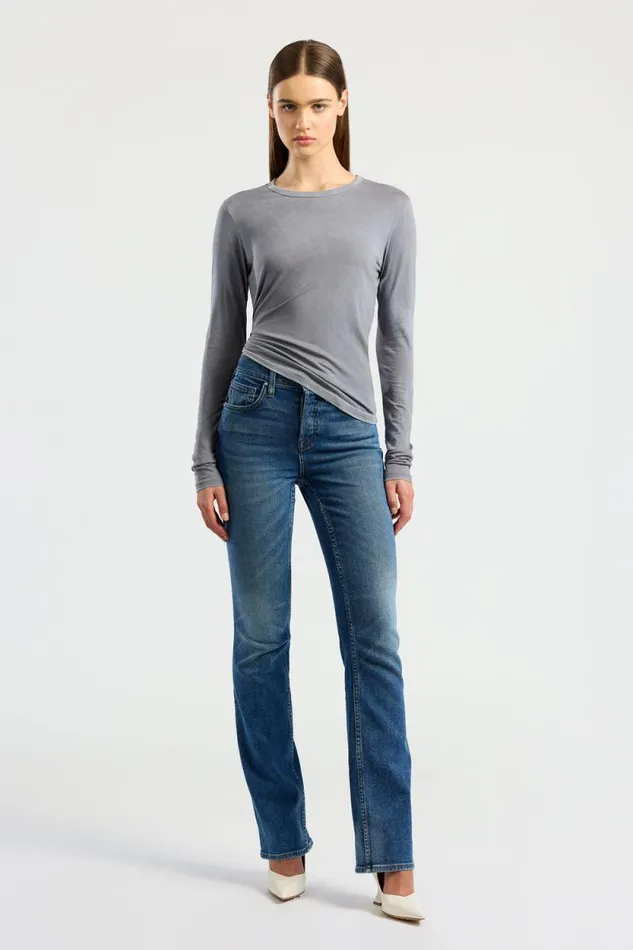 COTTON CITIZEN SHIRTS Standard Long Sleeve Shirt Vintage Natural Blue 8211 Women